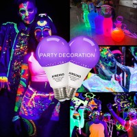 Aimeoko Black Light Bulb 12W100W Equivalent E26 Uv Led Bulbs For Neon Party Halloween Fluorescent Poster Body Paint 2 P