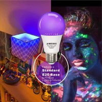 Aimeoko Black Light Bulb 12W100W Equivalent E26 Uv Led Bulbs For Neon Party Halloween Fluorescent Poster Body Paint 2 P