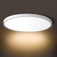 Led Flush Mount Ceiling Light Fixture, 2800K Warm White 24W(240W Equivalent) 12 Inch Flat Modern Ceiling Lighting, 3200Lm Ceiling Lamp For Bathroom Porch, Kitchen, Bedroom, Living Room, Hallway