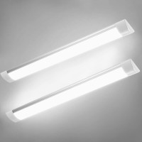 2 Packs 3Ft 30W Led Batten Light, Garage Light Integrated Tube Light 3000Lm 6500K Cool White Led Strip Light Ceiling Light For Indoor Garage Office Cellar Shop Basement School Restaurant