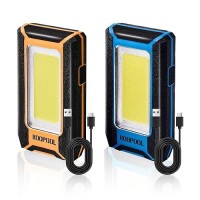 Koopool 2Pack Magnetic Work Light Rechargeable Led Flashlight Portable Lights 40W 1500 Lumens 6500K Metal Hanging Hook 3 L