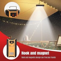 Koopool 2Pack Magnetic Work Light Rechargeable Led Flashlight Portable Lights 40W 1500 Lumens 6500K Metal Hanging Hook 3 L