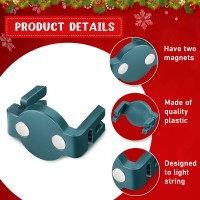 Magnetic C9 Socket Clips Magnetic Christmas Light Clips For Outdoor Patio Lighting (Green,30 Pieces)