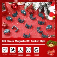 Magnetic C9 Socket Clips Magnetic Christmas Light Clips For Outdoor Patio Lighting (Green,30 Pieces)