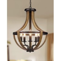 177 Modern Farmhouse Geometric Chandelier Light Fixture 5Light Adjustable Height Rustic Hanging Pendant Lighting For Dining