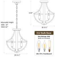 Woaekr 131 Modern Farmhouse Hanging Pendant Lighting 4Light Rustic Interior Flush Mount Ceiling Light Fixture Vintage Chan