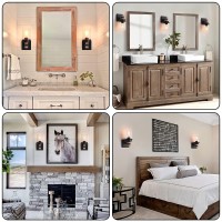 1Light Rustic Wall Sconces Farmhouse Bathroom Light Fixtures Over Mirror Handmade Wood Vanity Light Fixtures With Pretty Glass