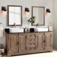 1Light Rustic Wall Sconces Farmhouse Bathroom Light Fixtures Over Mirror Handmade Wood Vanity Light Fixtures With Pretty Glass