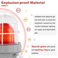 Saladulce Industrial Led Warning Light Explosion Proof Alarm Siren 110Db Rotating Light Bulb Siren Ip65 Safe Flashing Strobe Lig