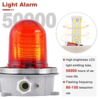 Saladulce Industrial Led Warning Light Explosion Proof Alarm Siren 110Db Rotating Light Bulb Siren Ip65 Safe Flashing Strobe Lig