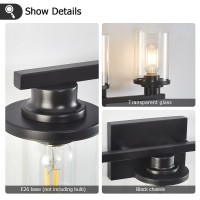 Stambord 3 Light Black Bathroom Vanity Light Modern Bathroom Light Fixtures With Clear Glass Shade Vanity Lights For Bathroom