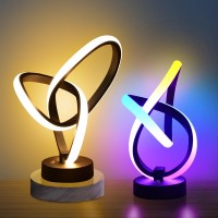 Vocevos Modern Table Lamps Rgb Desk Lamp Funky Home Decor 3-Way Dimmable Bedroom Lamps Bedside Led Cool Touch Spiral Lamps For Nightstand 10 Modes