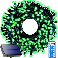 Ucutely Solar String Lights Outdoor,115 Ft 300 Led Solar Christmas Lights With Remote,8 Modes Waterproof Patio Lights For Christmas Tree Patio Yard Garden Party Decor (Green)