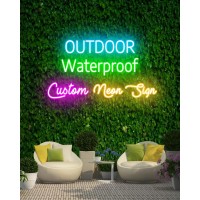 Large Outdoor Custom Neon Sign Waterproof For Backyard Personalized Outdoor Dimmable Neon Light Battery Upgraded Waterproof Le