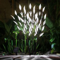 Albert Austin Solar Powered Leaf Design Lights | Patio Deck Backyard Pathway Party Outdoor Garden Decorative Fairy Solar Lights | 60 Led Branch Lights | Set Of 3