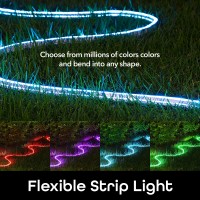 Geeni Prisma Neoflex Smart Wifi Led Strip Lights, Waterproof Color Changing Rgb Silicone Led Light Strips For Bedroom And Outdoors With App Remote Control, Works With Alexa And Google Home, 16.4 Ft, White, (Gn-Ew018-999)