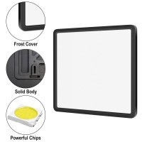 12 Inch Square Led Ceiling Light 24W Cri 90 5000K Daylight Super Bright Ceiling Lights 3200Lm Black Flush Mount Led Lamp Rec