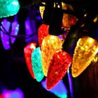 Na Sglspeed C6 Strawberry Solar Decorative Lights Christmas Outdoor, 50Led Christmas Solar Garden Lights 23Ft Solar Xmas Tree Lights For Home Kitchen Decor - Multicolor