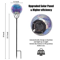 Vcuteka Solar Lights Outdoor Garden Decor Mosaic Solar Garden Lights Waterproof Glass Ball Led Pathway Stake Light For Landscape