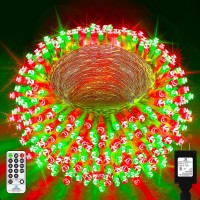 403Ft 1000 Led Christmas Lights Outdoor Decorations, Super Long Xmas Fairy Light Waterproof, 8 Modes & Timer Fairy String Lights For Outside House Yard Tree Wedding Holiday Party Decor-Red And Green