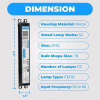 Replacement For Icn-2P32-Sc 1& 2 Lamp - T8 Fluorescent Electronic Ballast - 120-277 Volt - Instant Start - Standard And Energy Efficient Ballasts - Ul Approved, 10 Pack - Ol-46993-10