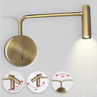 Zerouno Wall Mounted Reading Light For Bedroom, Hardwired Sconces With Switch Led 3000K Bedside Reading Lamp (Bronze)