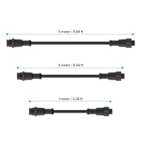 Btf-Lighting 9.84Ft 2 Pin 18Awg Ip67 Extension Cable Wire With Male And Female Connectors For Single Color Fcob Cob 5630 5730 5050 Etc Led Strip 22Mm Metal Nut Big Size Home Lighting Connector