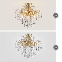 Wuzups Crystal Chandelier Flushmount Ceiling Light Modern Lighting Fixture For Bedroom Hallway Bar Kitchen Bathroom H 175 X