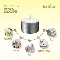 Bolsius 30 Pack White Tealight Candles - Unscented Lights With 8 Hour Burning Time - Premium European Quality - Special For Weddings, Home Decor, Spa, Restaurants, Parties, And Special Occasions