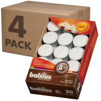 Bolsius 120 Count White Tealight Candles - Unscented Lights With 8 Hour Burning Time - Premium European Quality - Special For Weddings, Home Decor, Spa, Restaurants, Parties, And Special Occasions