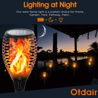 Otdair Solar Lights Outdoor(Super Larger Size), 8 Pack Large Solar Torch Lights With Flickering Flame For Halloween Decorations, Waterpoof Landscape Solar Tiki Torches Auto On/Off