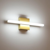 Combuh Led Bathroom Vanity Light Bar 16 Inch 9W Ip44 Over Mirror Lighting Fixture Wall Sconces Indoor Modern Cool White 6000K Gold