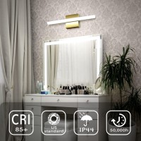 Combuh Led Bathroom Vanity Light Bar 16 Inch 9W Ip44 Over Mirror Lighting Fixture Wall Sconces Indoor Modern Cool White 6000K Gold