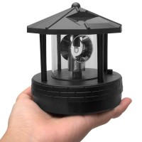 Vluoo Lighthouse Solar Lights 360 Degree Rotating Lighthouse Beacon Led Solar Lighthouse Light Outdoor Waterproof Led Solar Powered Lighthouse Garden Decor For Outside