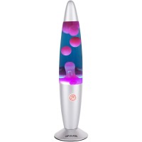 Opulars Lava Lamp Motion Lamps For Adults Purple Lamps For Kids Teens, 13.5-Inch Silver Base Lamp With Purple Wax In Blue Liquid, Mood Light For Bedrooms Birthday Gift Christmas Festival Decorations