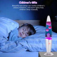 Opulars Lava Lamp Motion Lamps For Adults Purple Lamps For Kids Teens, 13.5-Inch Silver Base Lamp With Purple Wax In Blue Liquid, Mood Light For Bedrooms Birthday Gift Christmas Festival Decorations