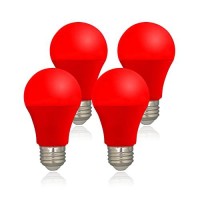 U4Glory Led Red Color Light Bulb A19 E26 Base Red Bulbs 9W 60W Equivalent Red Light Bulbs Red Led Bulb Suitable For Outdoo