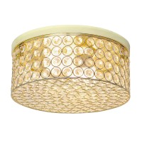 Lalia Home Glam 2 Light 12 Inch Round Flush Mount Gold