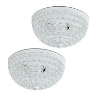 Lalia Home Crystal Glam 2 Light Ceiling Flush Mount 2 Pack, White