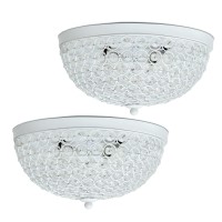 Lalia Home Crystal Glam 2 Light Ceiling Flush Mount 2 Pack, White