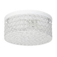 Lalia Home Glam 2 Light 12 Inch Round Flush Mount White