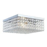 Lalia Home Glam 2 Light 12 Inch Square Flush Mount, Chrome