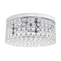 Lalia Home Glam 2 Light 12 Inch Round Flush Mount, Chrome