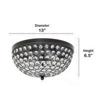 Lalia Home Crystal Glam 2 Light Ceiling Flush Mount, Restoration Bronze