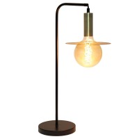 Brighten up your living space with this attractive street light style table lamp It features a matte black finish complimented with sleek antique brass accents Add a modern industrial touch to any room in your home Ideal for your foyer living room bedroom