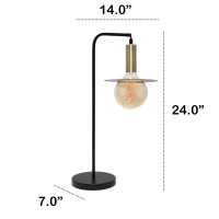 Brighten up your living space with this attractive street light style table lamp It features a matte black finish complimented with sleek antique brass accents Add a modern industrial touch to any room in your home Ideal for your foyer living room bedroom