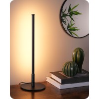 Edishine Led Table Lamp, Minimalist Bedside Lamp With 3 Dimmable Color Temperature, Touch Controller, Corner Light For Bedroom Nightstand, Living Room, Gift, Reading, Metal Finish, Black, 6W