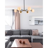 Briggs 36 Inch Pendant In Black And Brass With White Shade