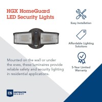 Lithonia Lighting Hgx Led 2Sh Alo Sww2 120 Pe Ddb M2 Homeguard Led Outdoor Security Floodlight, Adjustable Light Output, Switchable Cct, Photocell, 2-Lights, Bronze