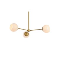 Briggs 32 Inch Pendant In Brass With White Shade